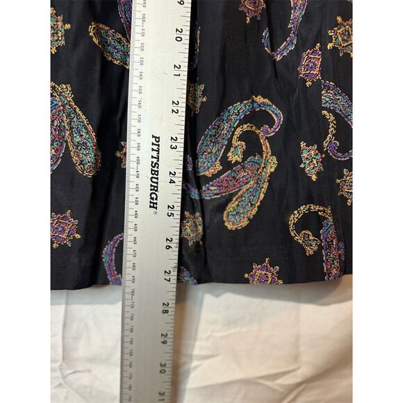 Tina Barrie VTG Black Paisley Midi Skirt & Top Set Sheer Sleeves Boho Retro Glam - Picture 12 of 13